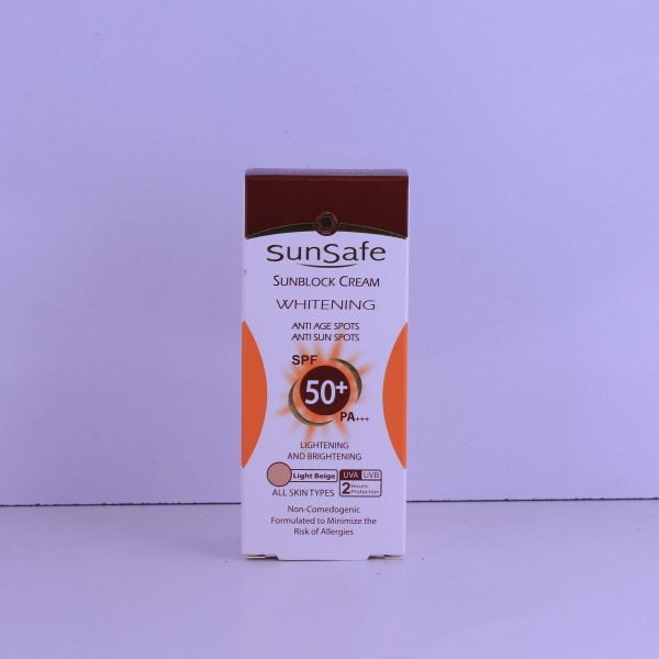 کرم ضد آفتاب SPF50 روشن کننده بژ روشن سان سیف