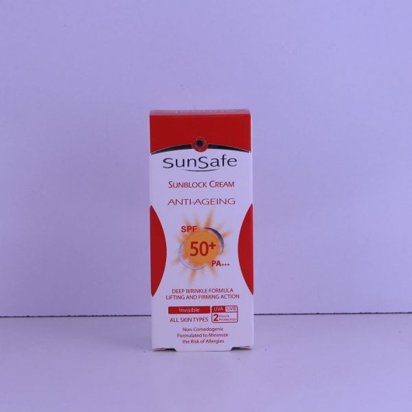 کرم ضد آفتاب بی رنگ ضد چروک SPF50 سان سیف